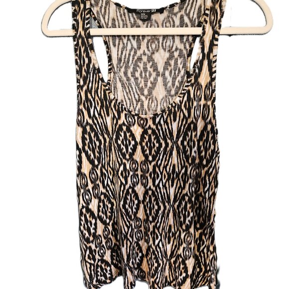 Forever 21 - Black, Gold & White Aztec Print Tank Top -  Size Medium - Picture 1 of 5